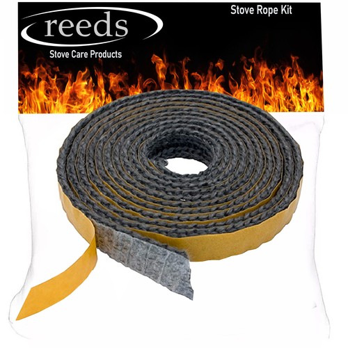 15mm flat black stove rope - 15mm,