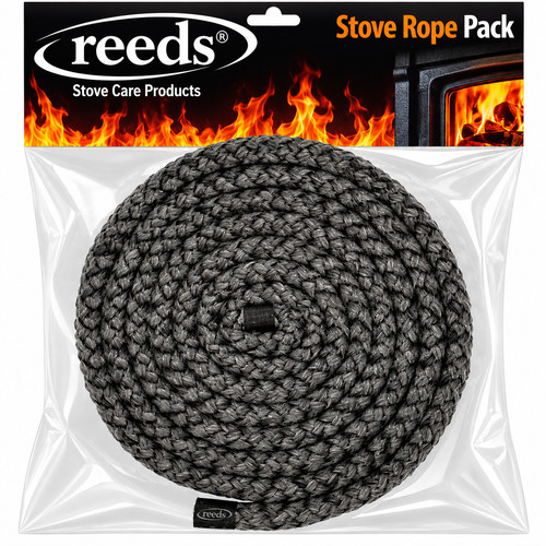 6mm black stove - rope, (medium