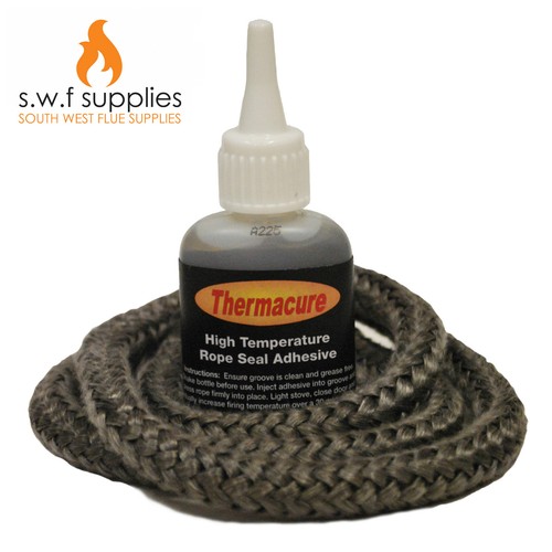 Woodburner black fire rope 8mm - black,