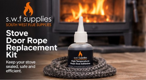 Woodburner black stove rope - woodburner,